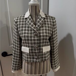 Zara Textured Tweed Cropped Jacket Lined